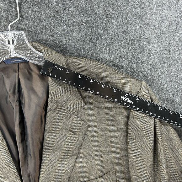 Brooks Brothers Golden Fleece Blazer Men's 46R Brown Plaid Wool Italy - Picture 9 of 13